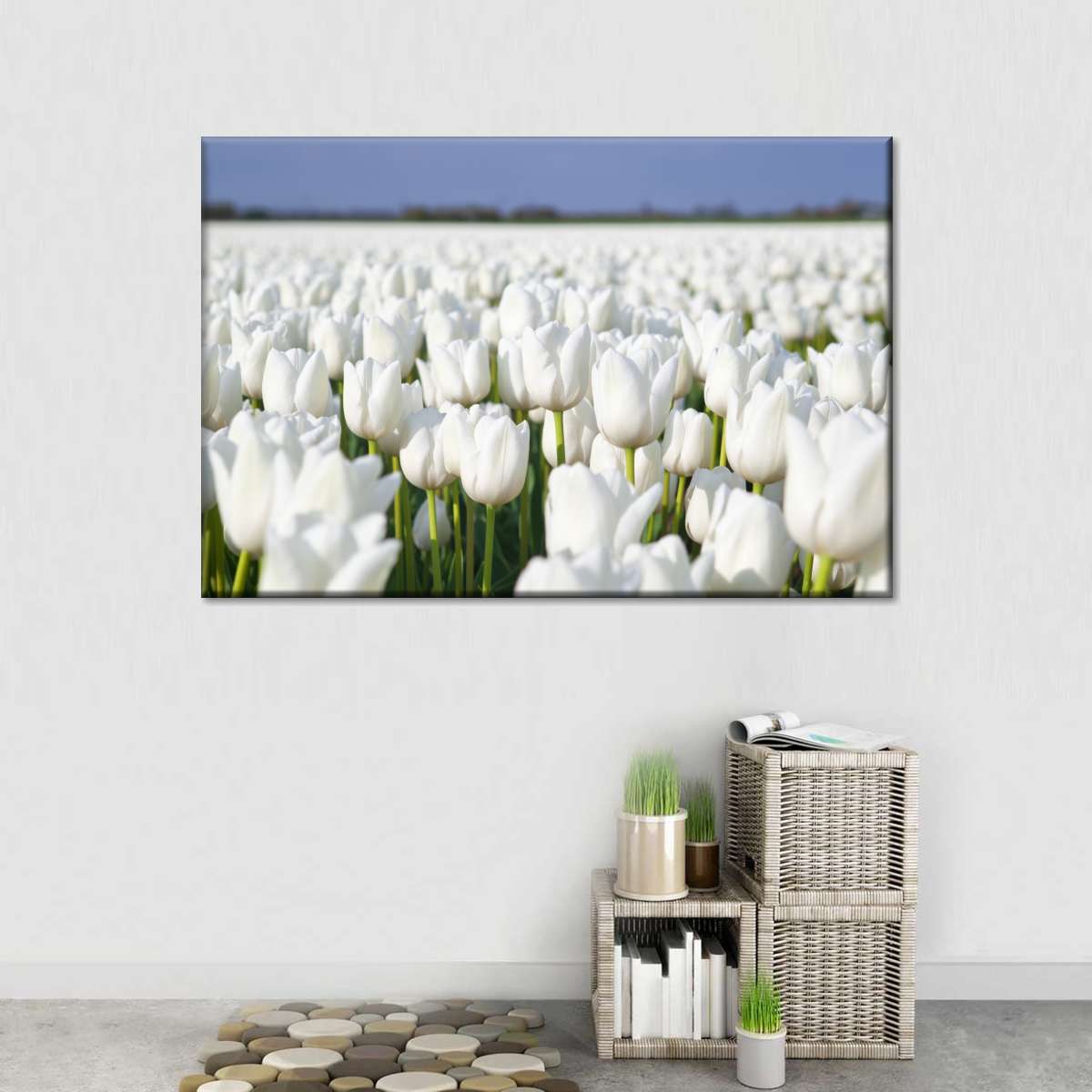 Endless White Tulips Wall Art