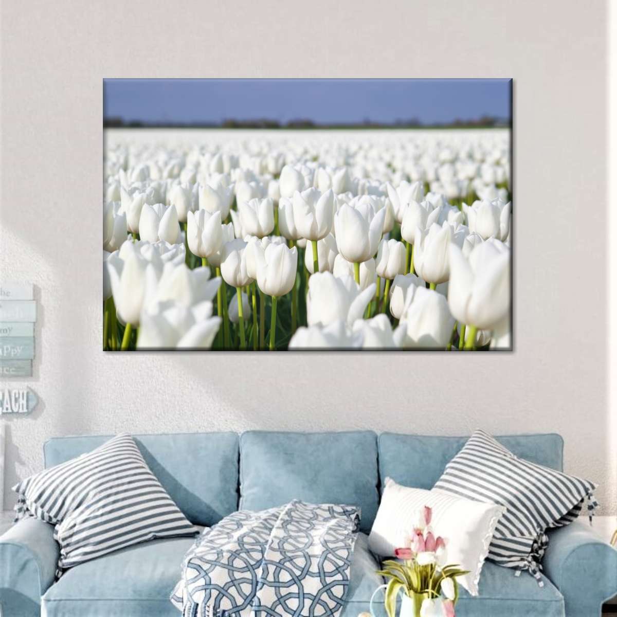 Endless White Tulips Wall Art