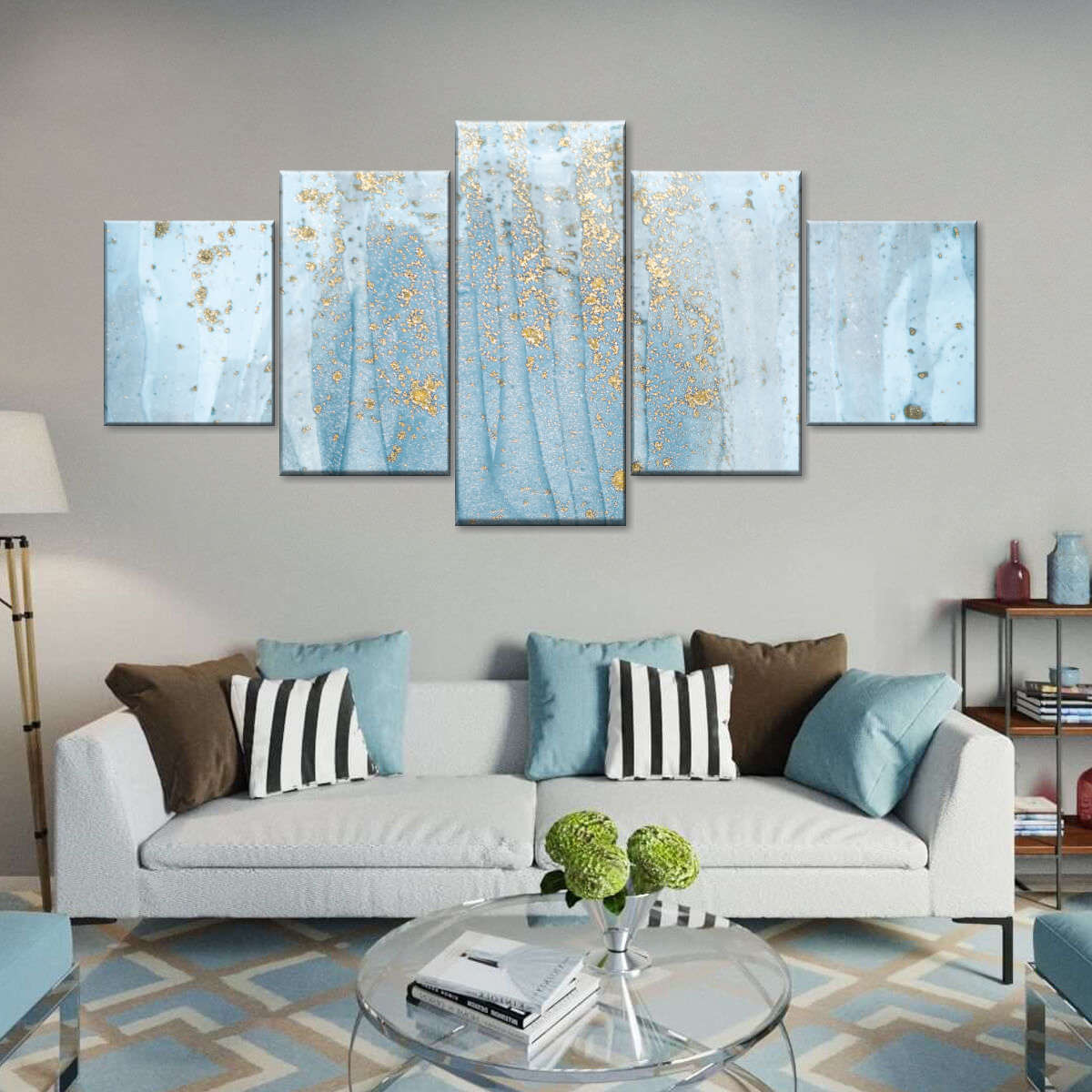 Light Blue Abstract Wall Art