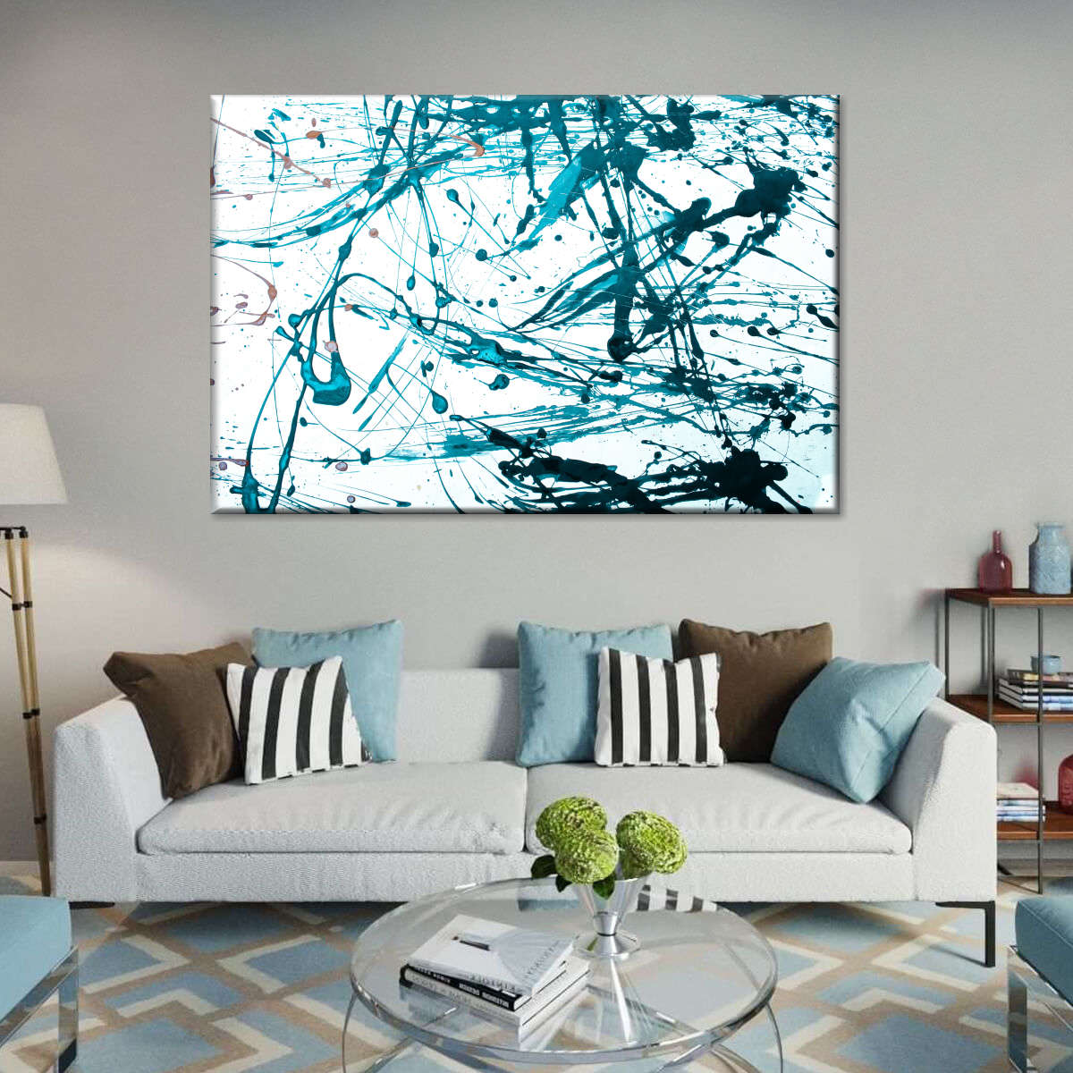 Teal Abstract Wall Art