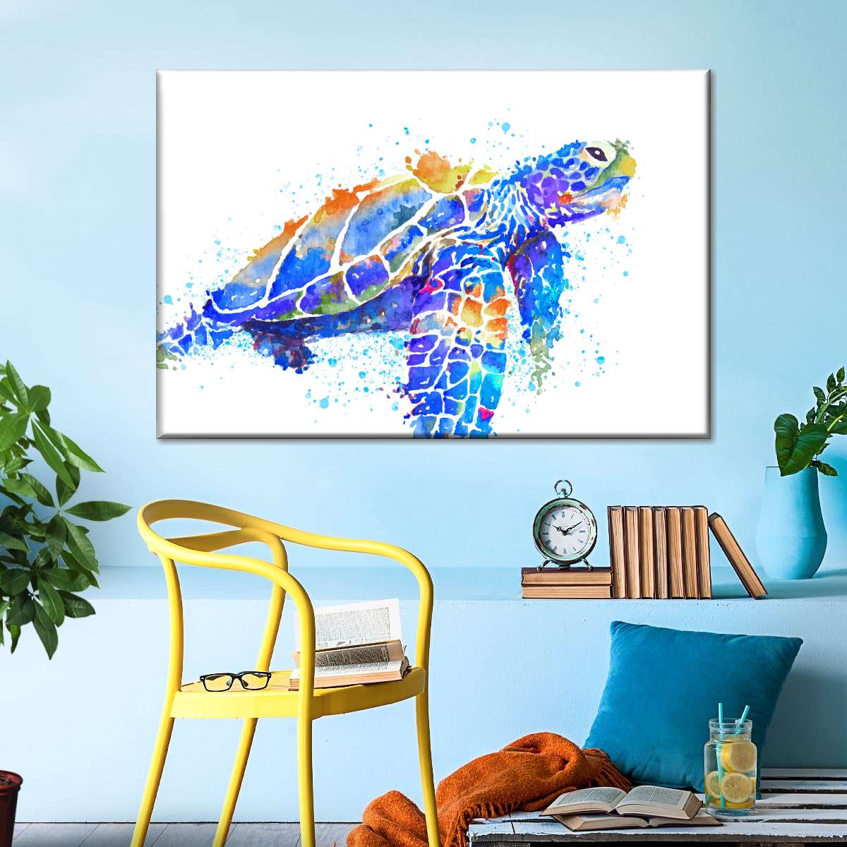 Sea Turtle Watercolor Wall Art