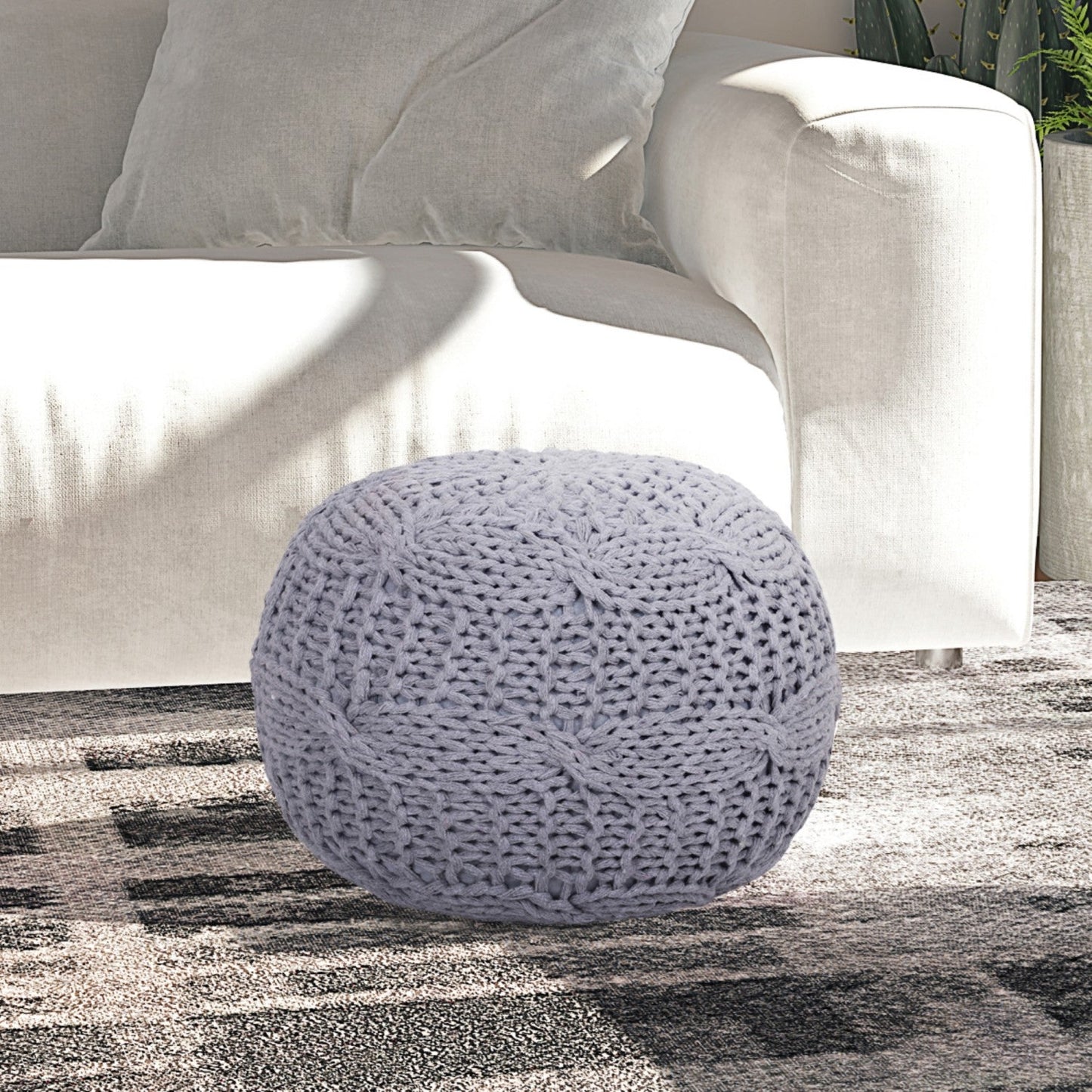 Samiyah Hand Knitted Pouf