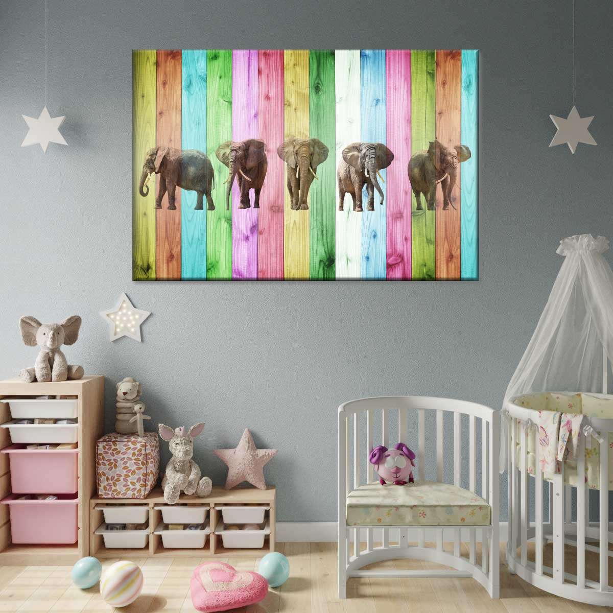 Color Stripe Elephants