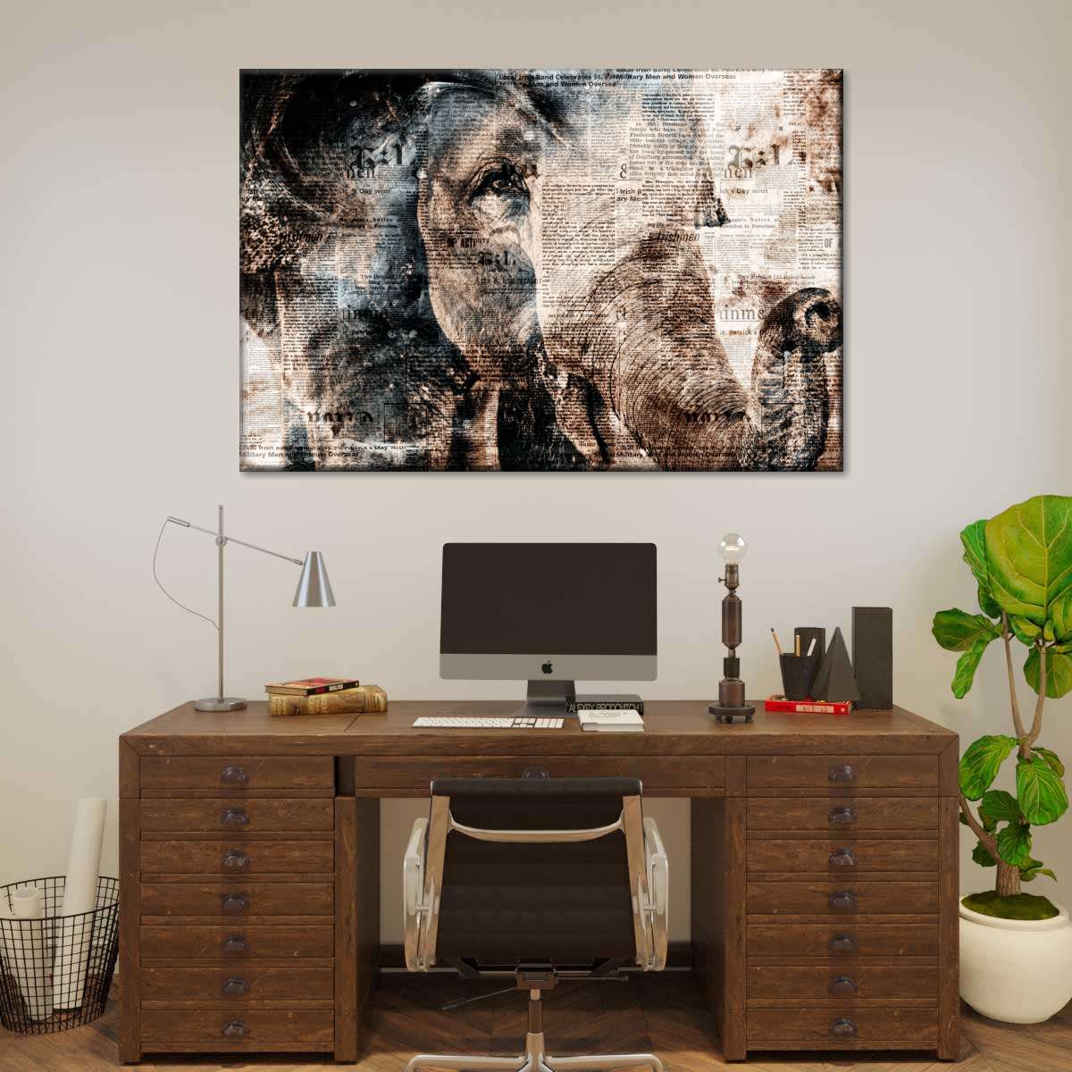 Textured Elephant Wall Art