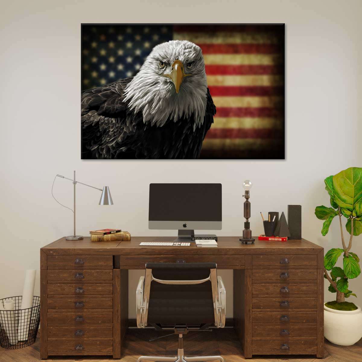 Eagle And Flag Of America Wall Art