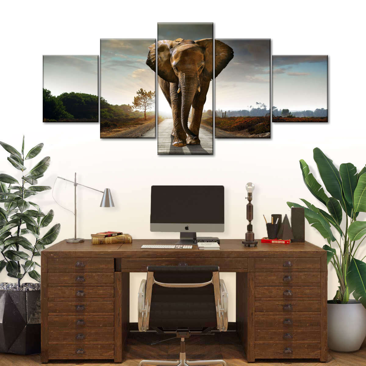 Walking Lone Elephant Wall Art