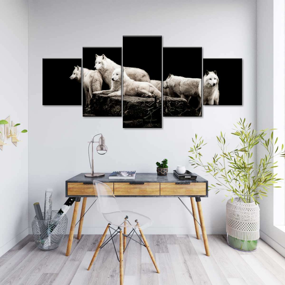 White Wolves Wall Art