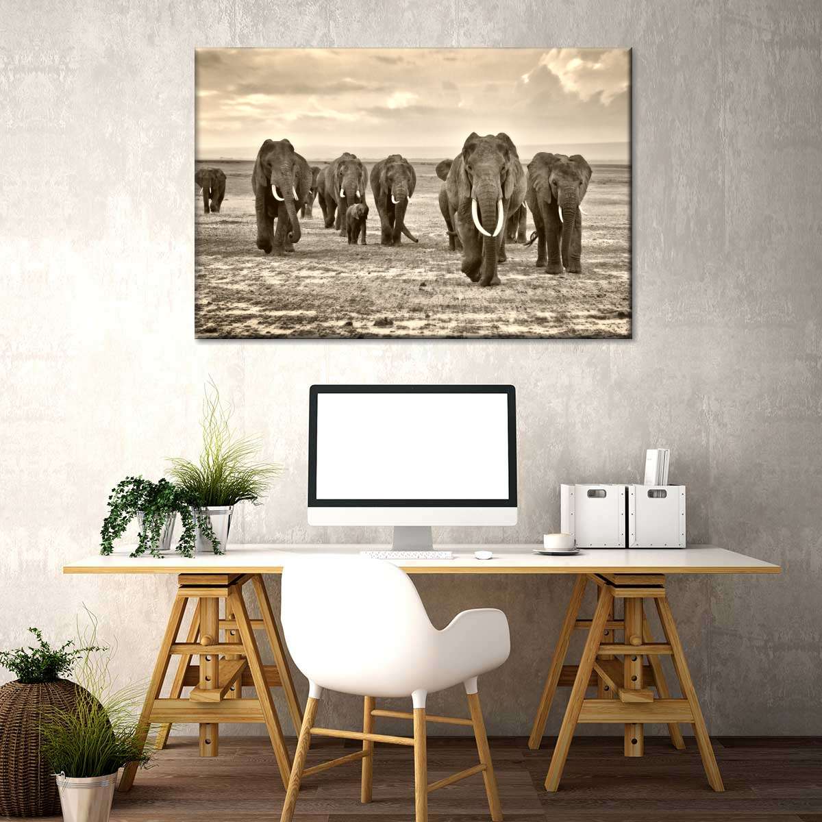 Herd Of Elephants Wall Art