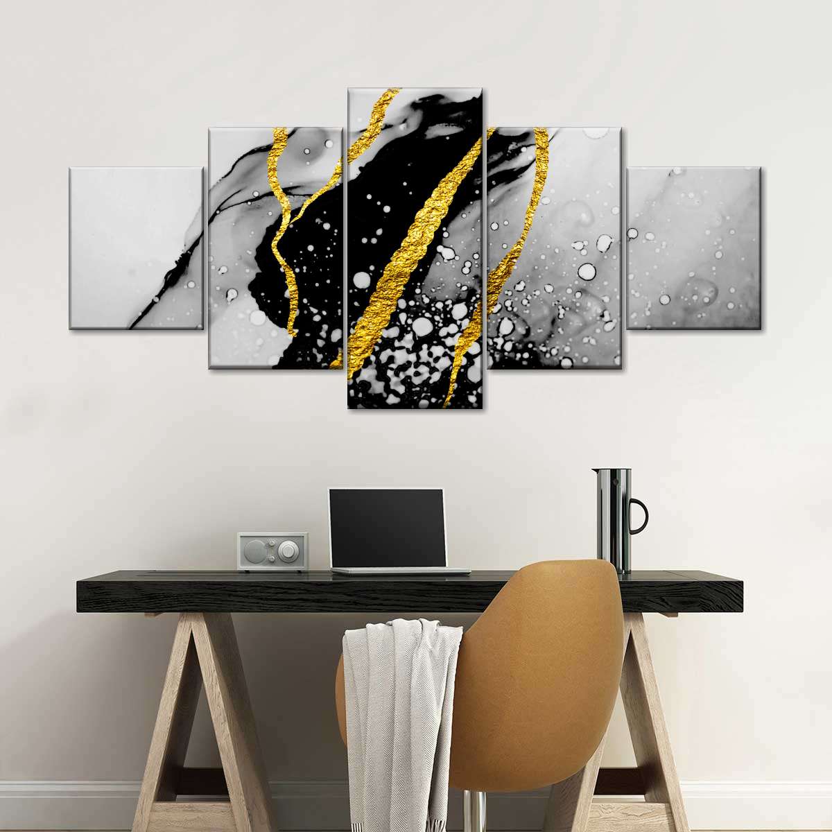 Gold Foil Abstract Wall Art