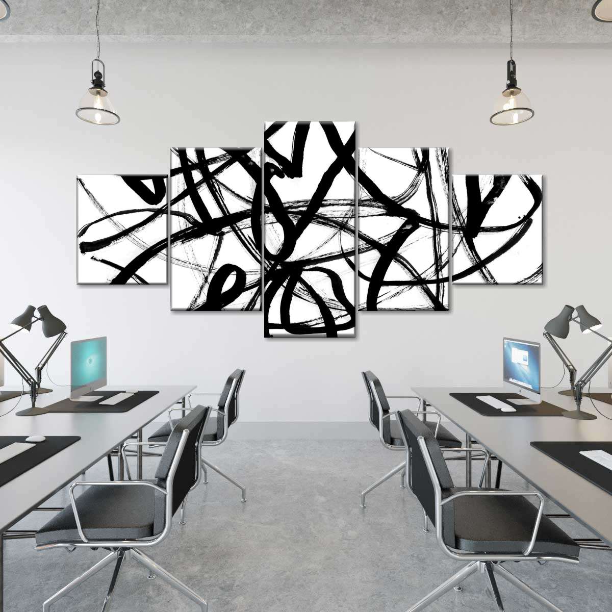 Black White Abstract Wall Art