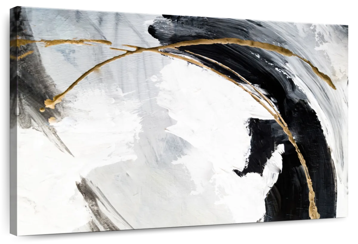 Black White And Gold Abstract Wall Art
