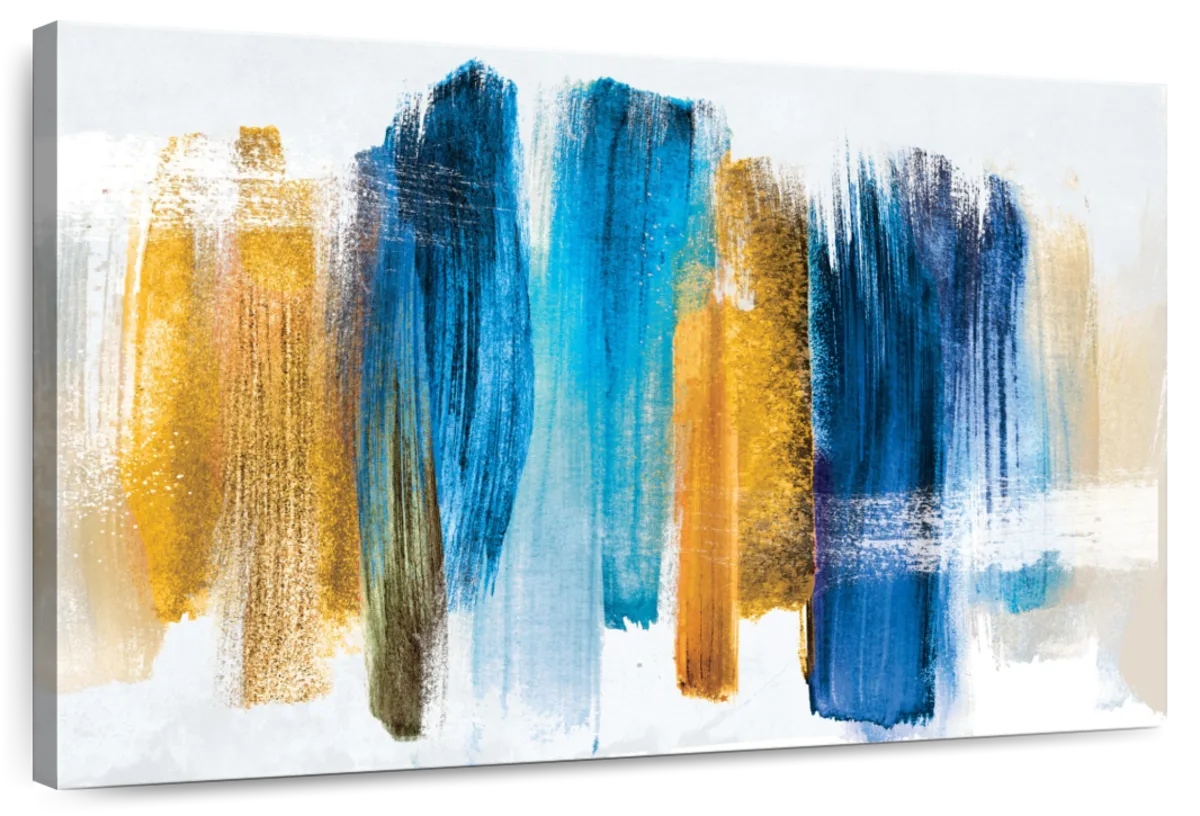 Blue And Gold Abstract Wall Art