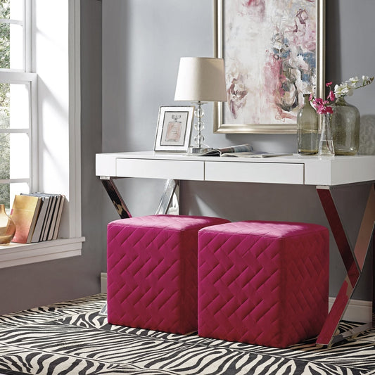 Alexis Velvet Cube Ottoman