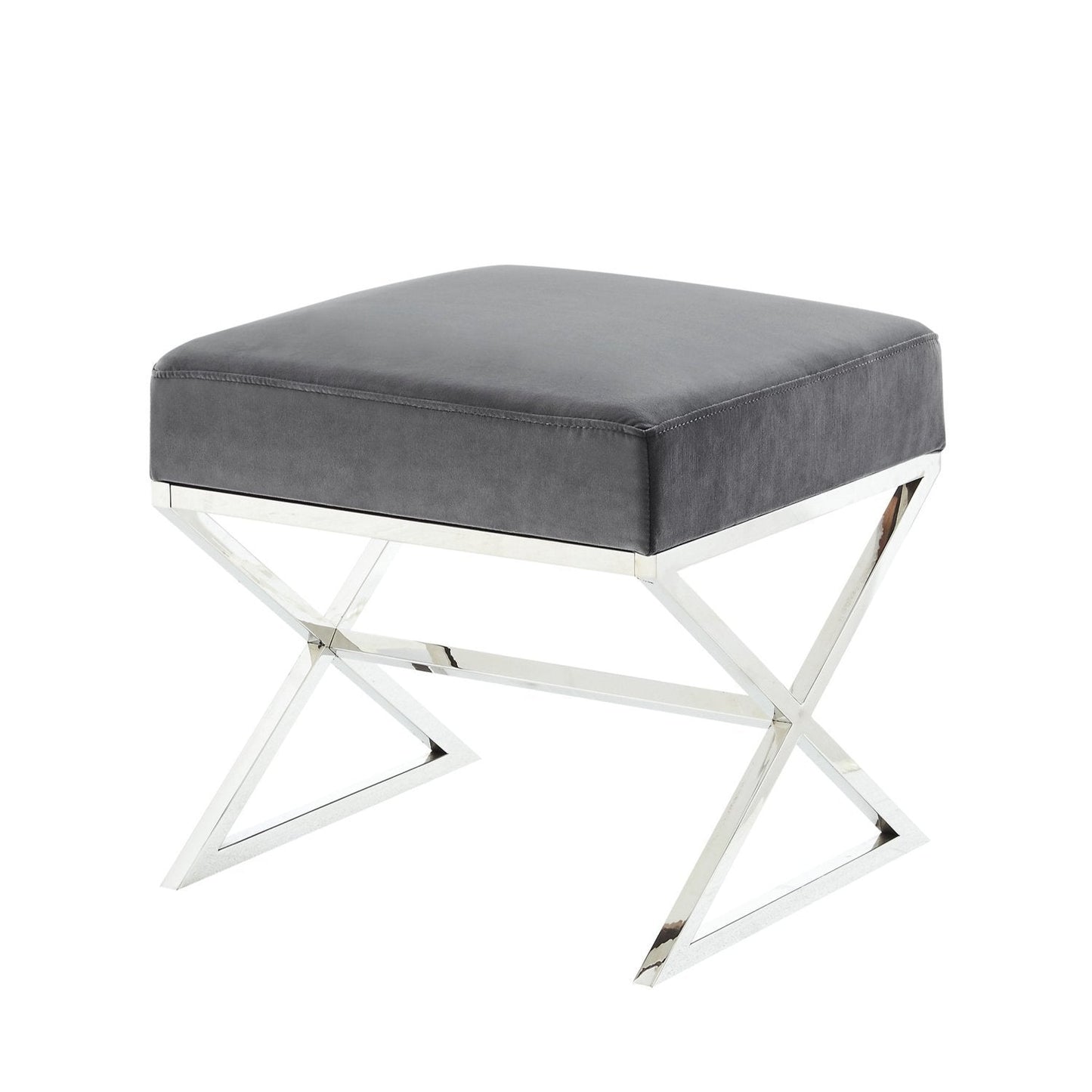 Aurora Velvet X-Leg Ottoman