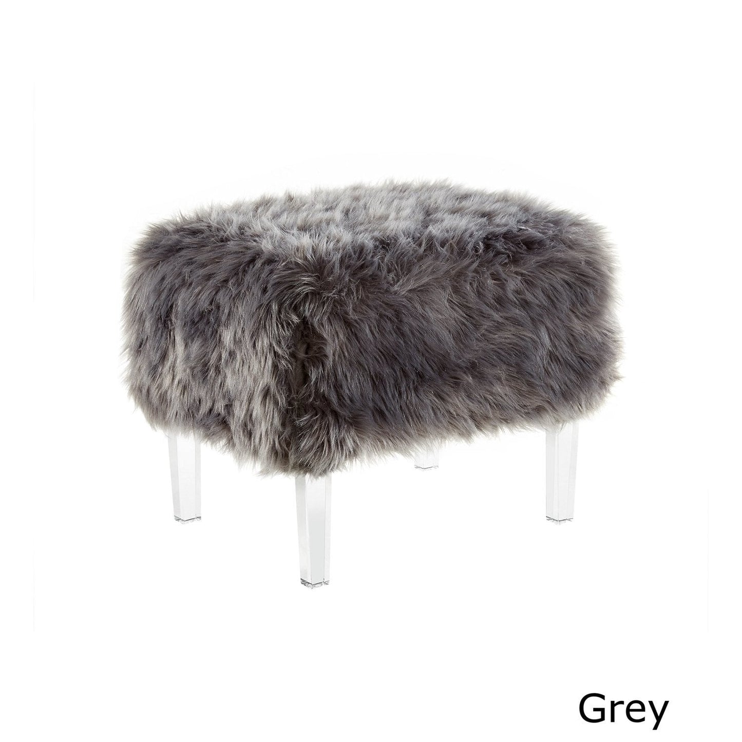 Ava Lux Fur Ottoman