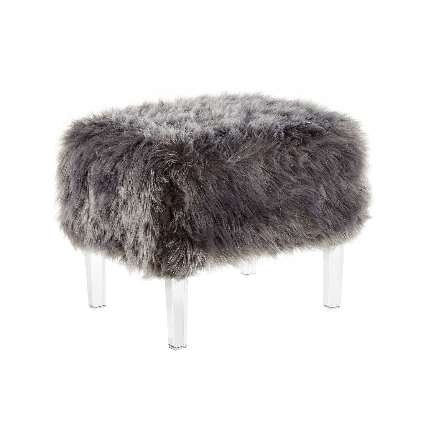 Ava Lux Fur Ottoman