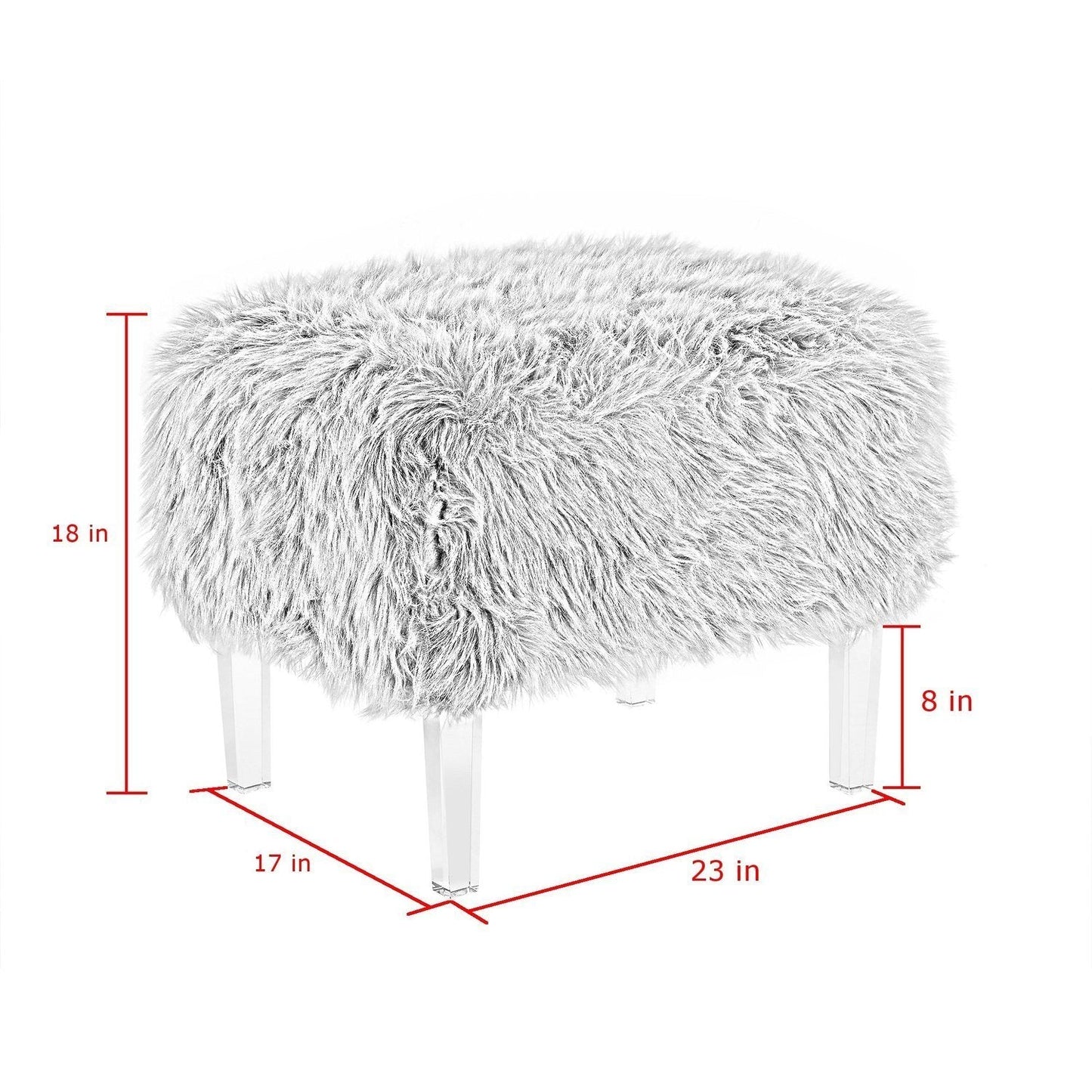 Ava Lux Fur Ottoman