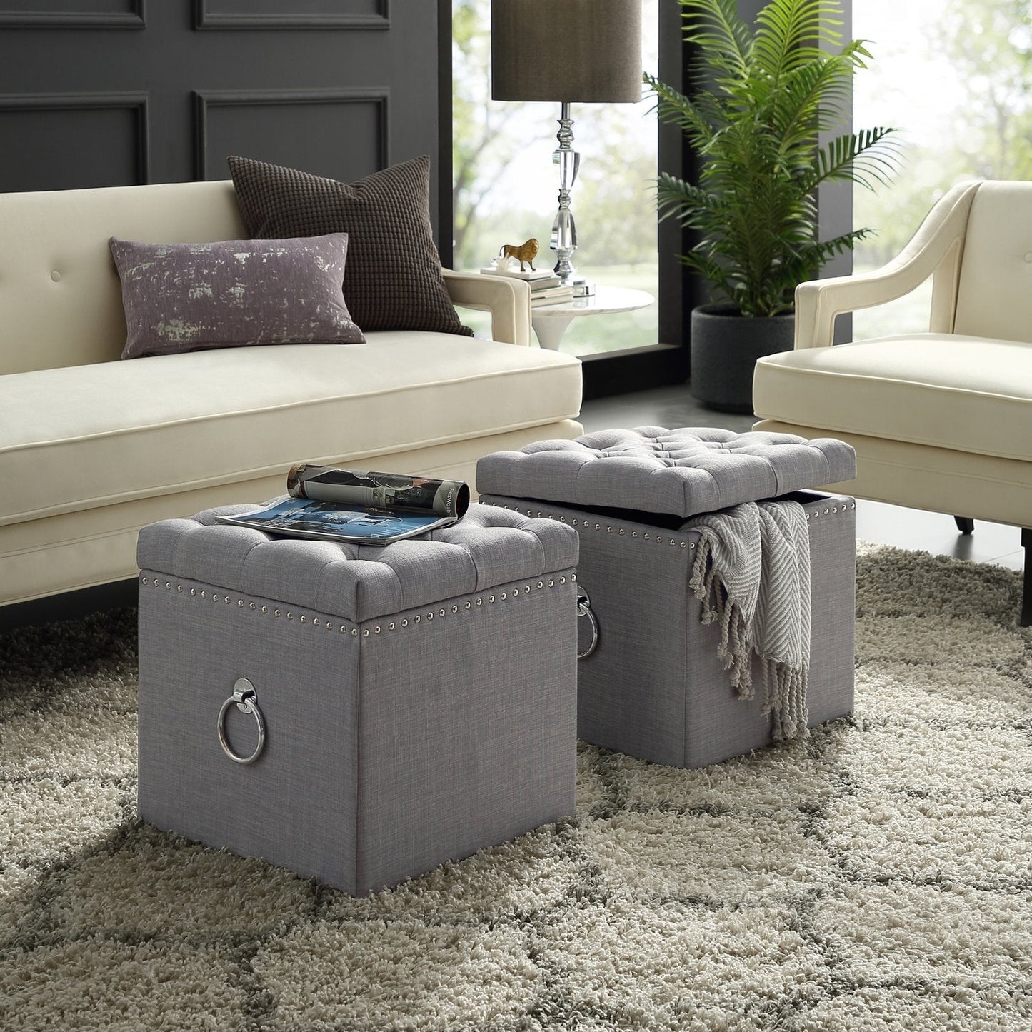 Ella Linen Storage Ottoman