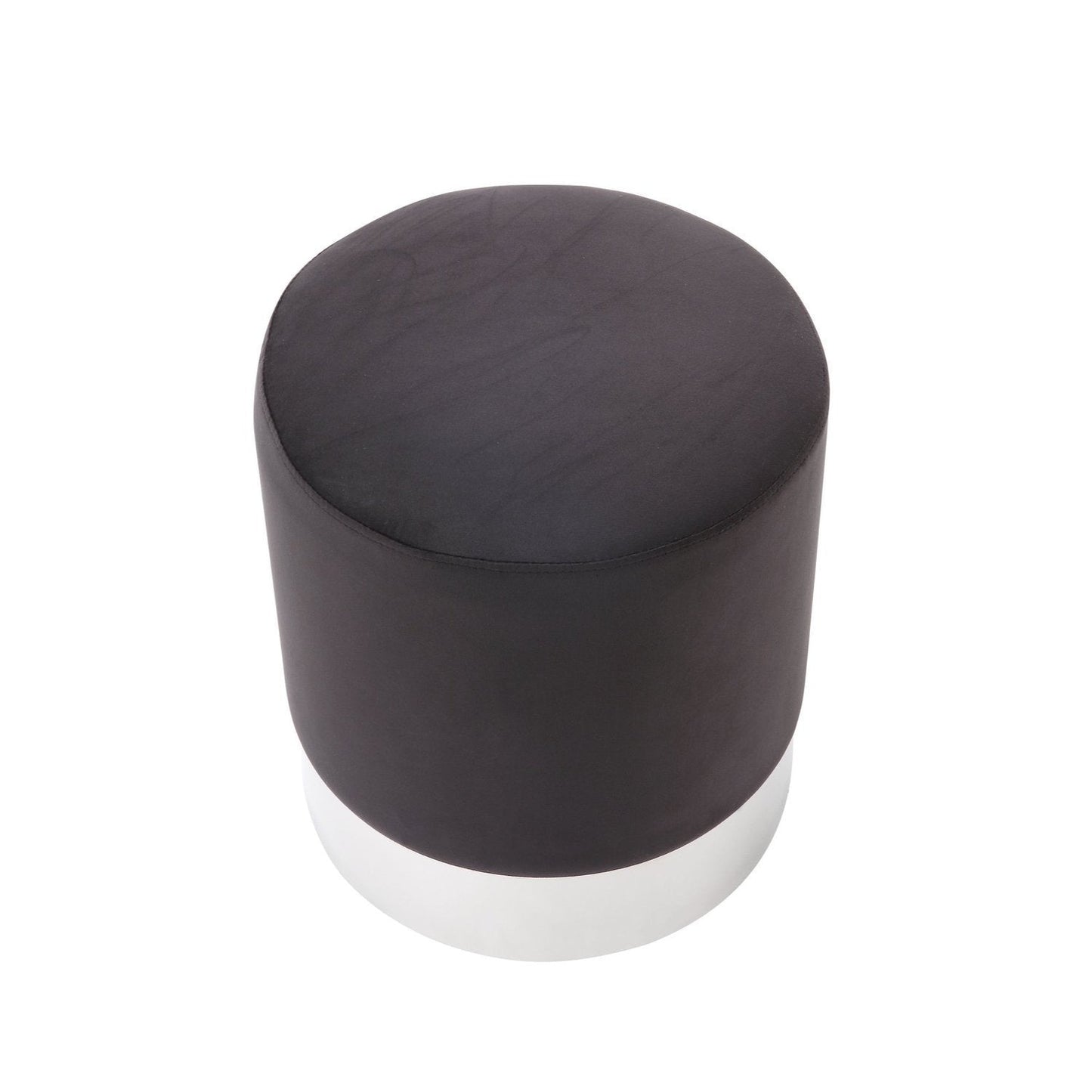 Elsa Velvet Round Ottoman