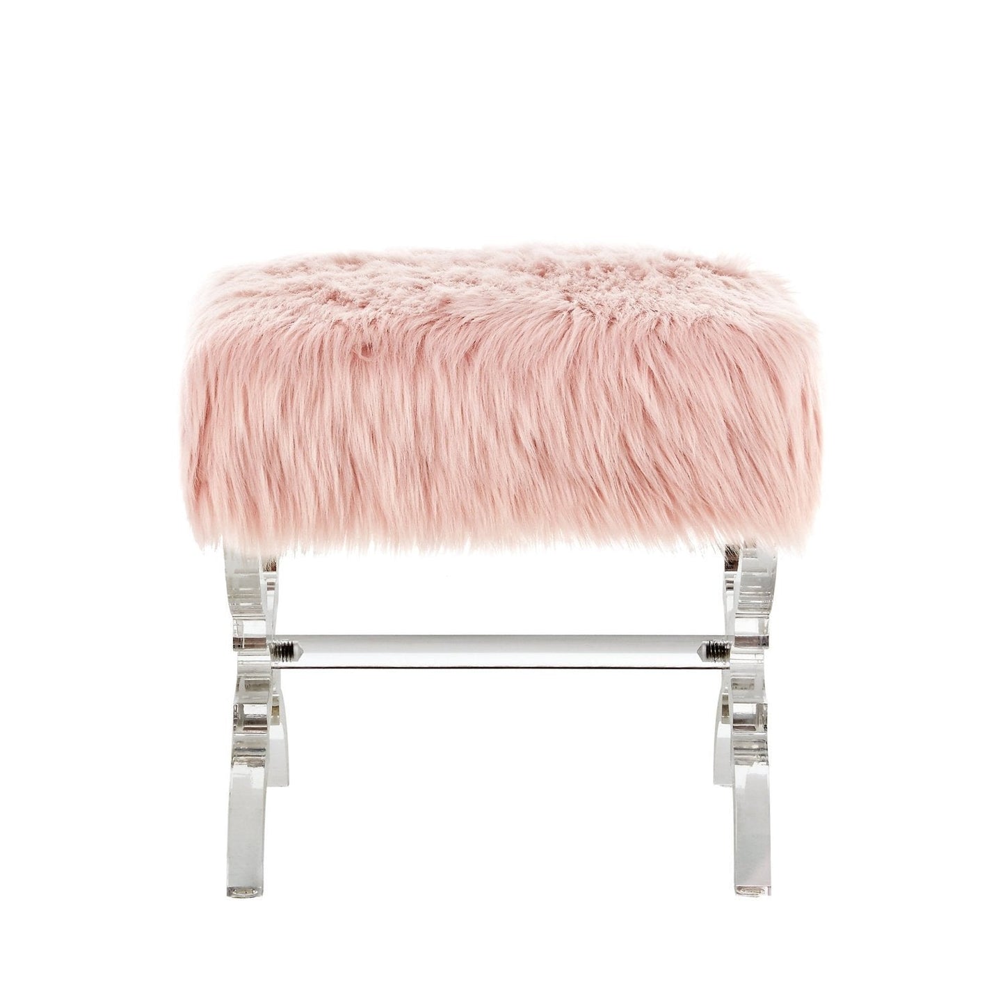 Giselle Faux Fur X-Leg Ottoman