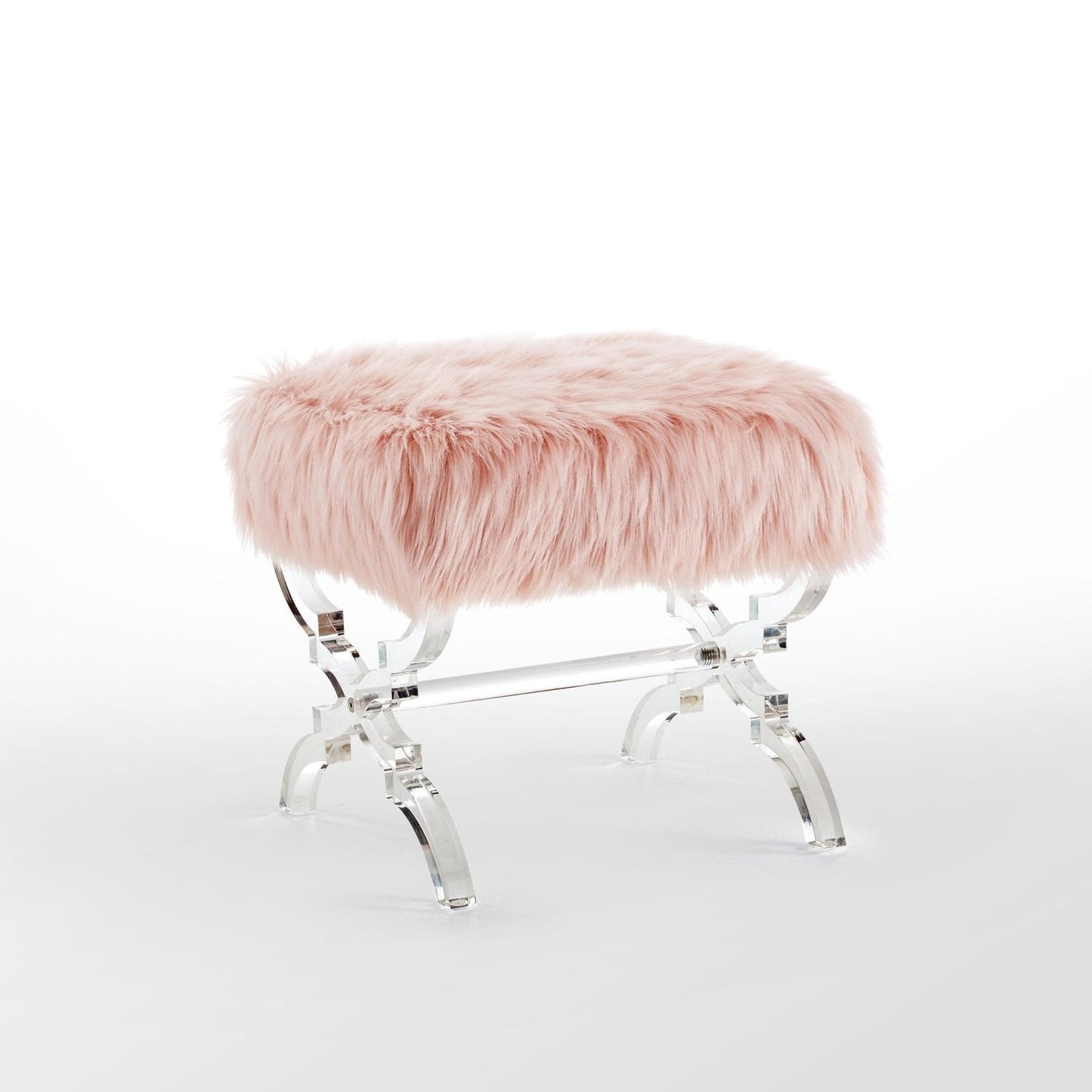 Giselle Faux Fur X-Leg Ottoman