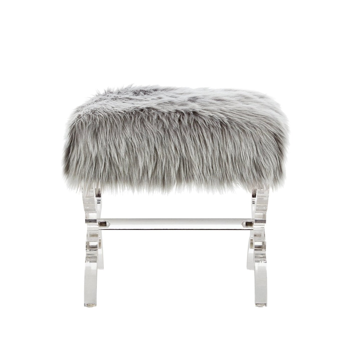 Giselle Faux Fur X-Leg Ottoman