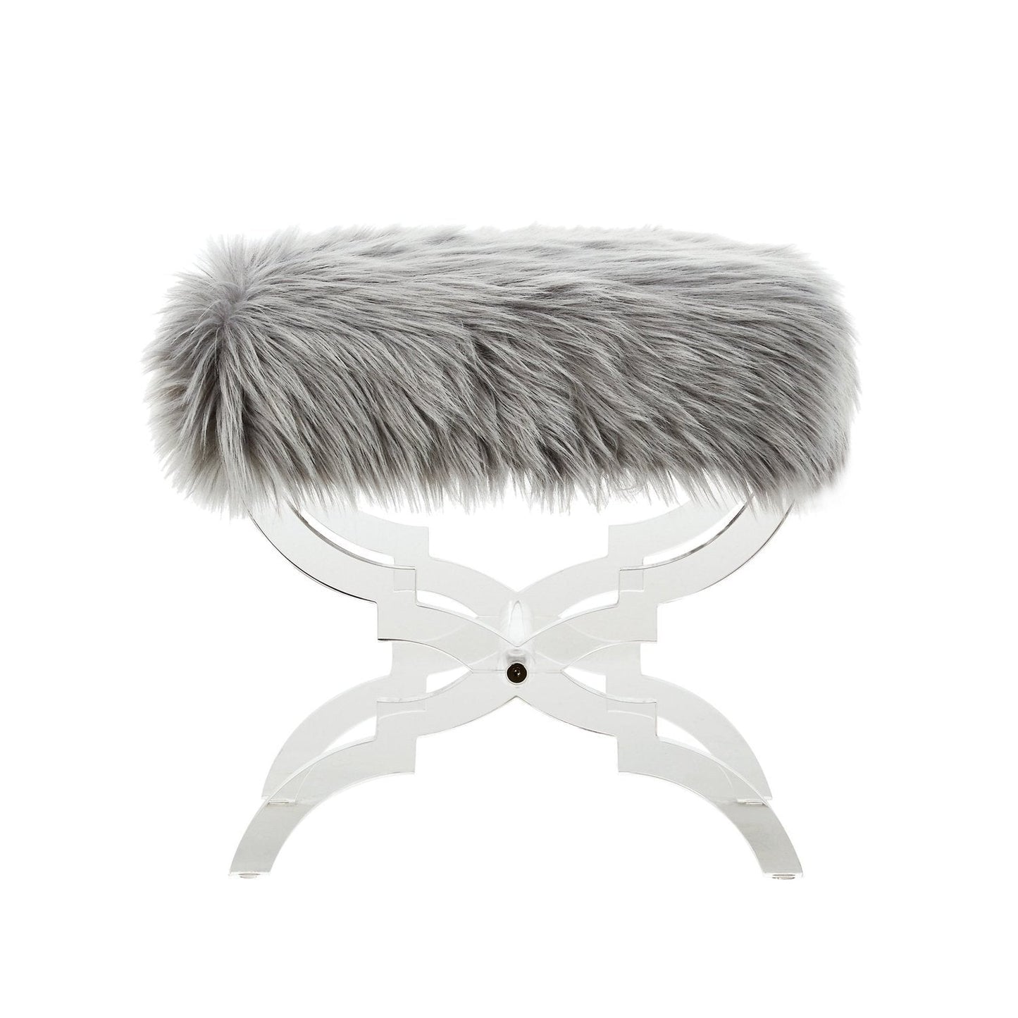 Giselle Faux Fur X-Leg Ottoman