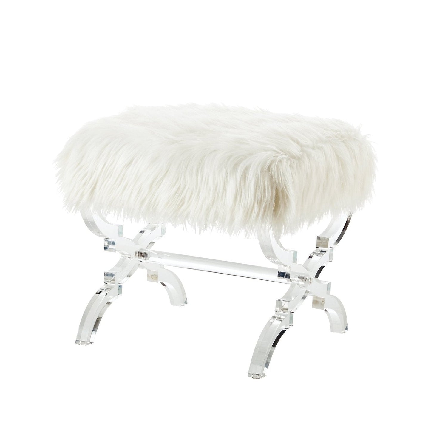 Giselle Faux Fur X-Leg Ottoman