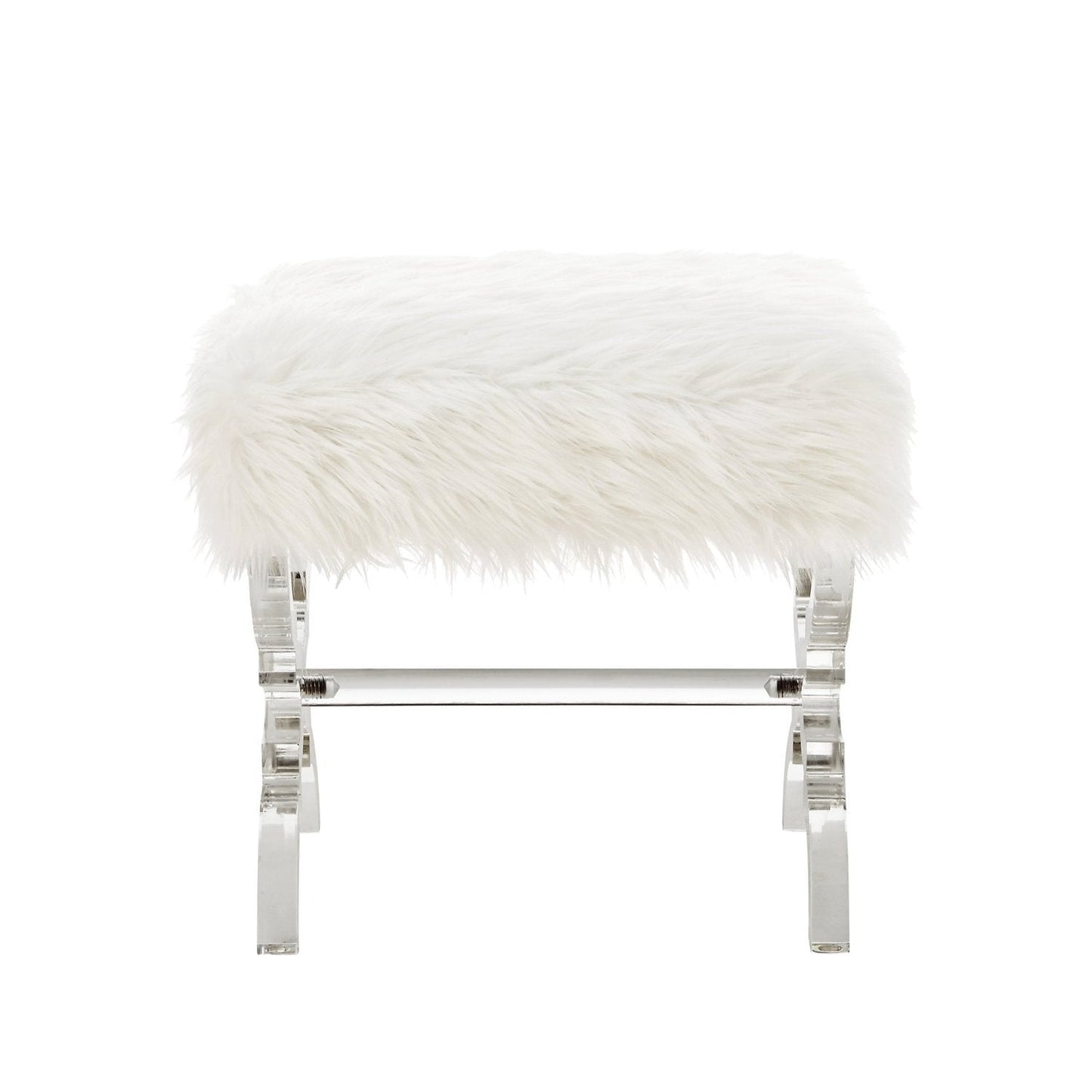 Giselle Faux Fur X-Leg Ottoman