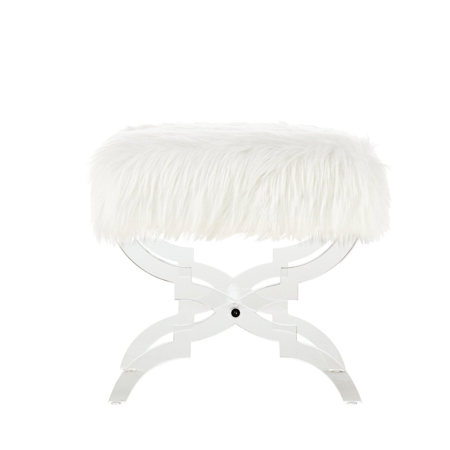 Giselle Faux Fur X-Leg Ottoman