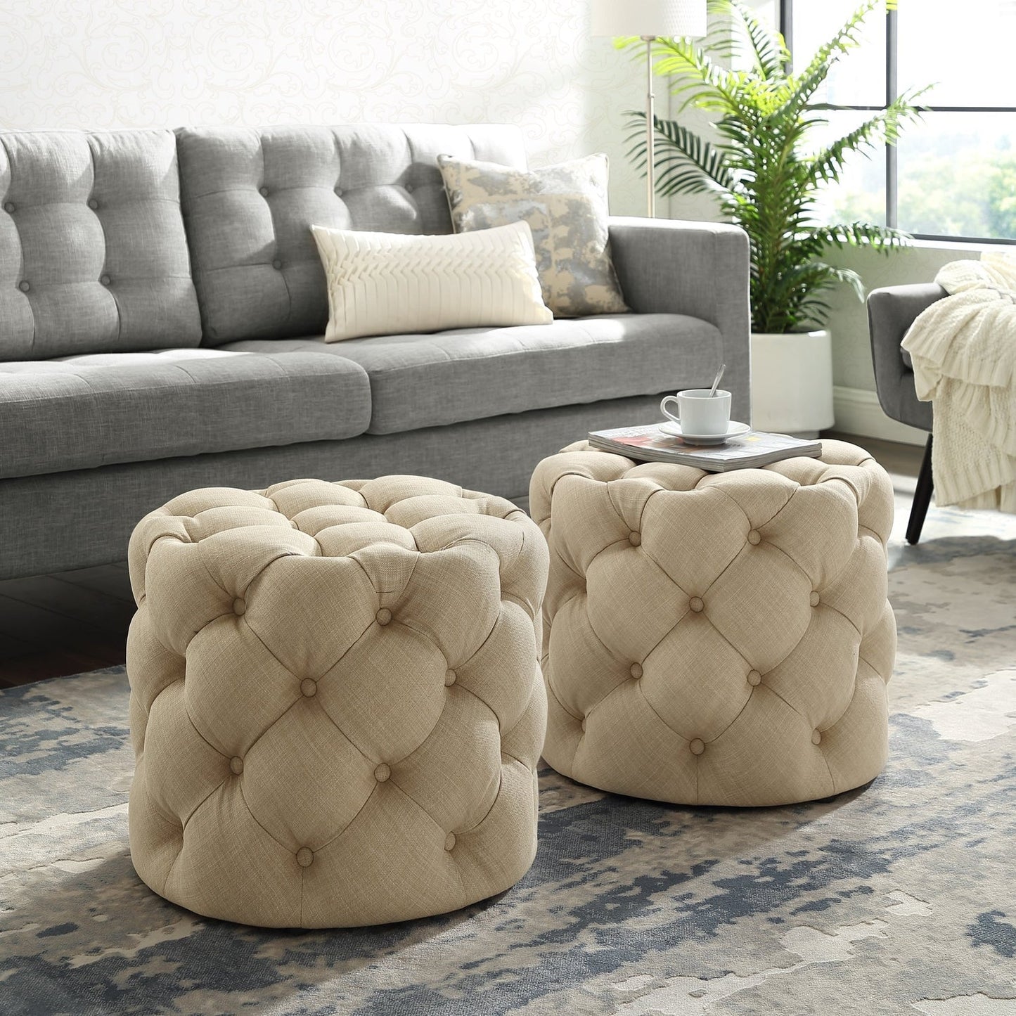 Lauren Round Ottoman