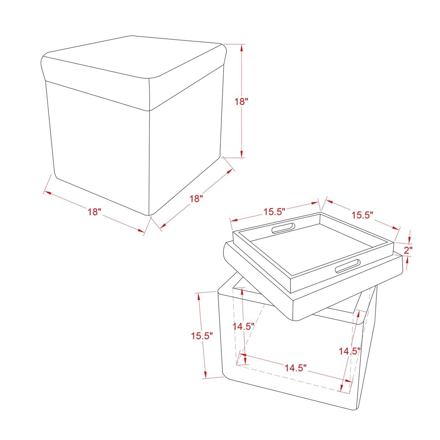 Lilly Faux Fur Cube Storage Ottoman