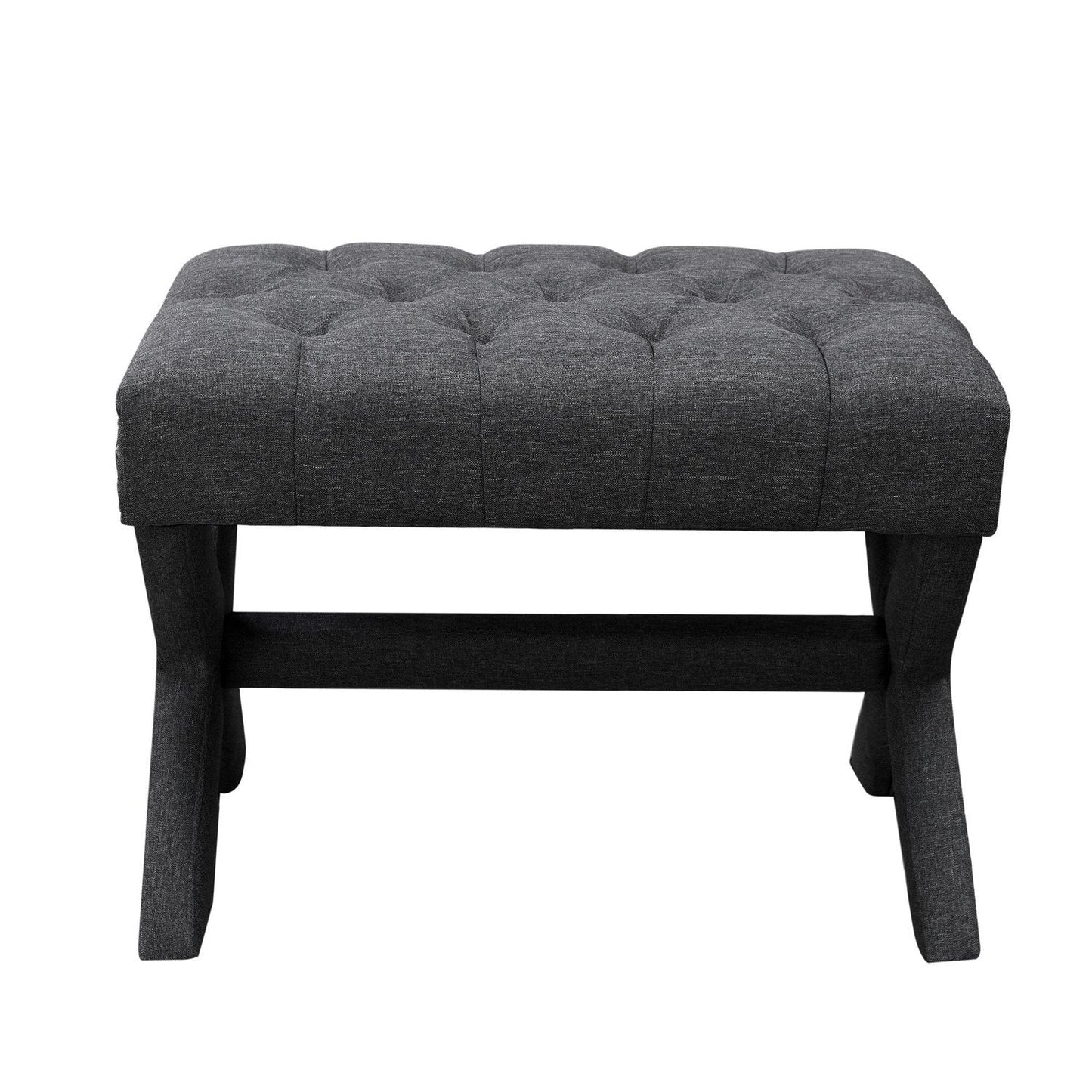 Louis Linen X-Leg Ottoman