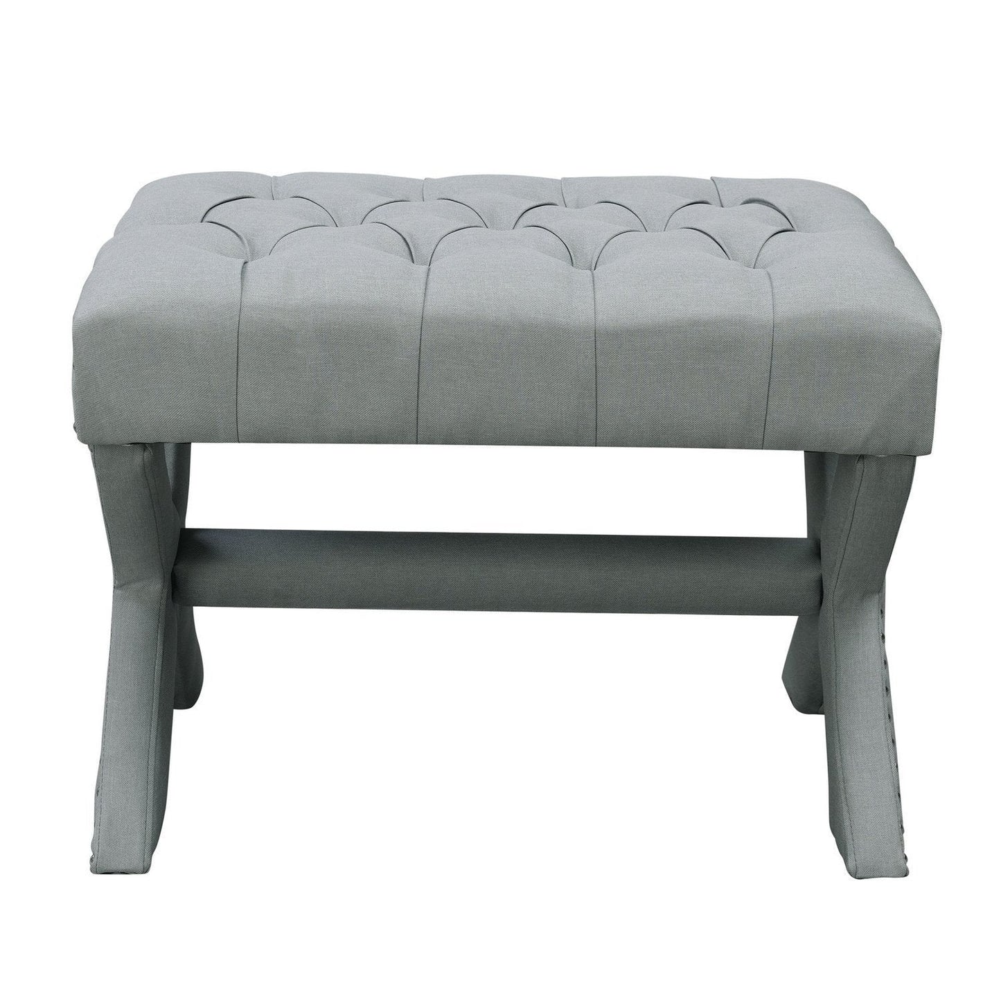 Louis Linen X-Leg Ottoman