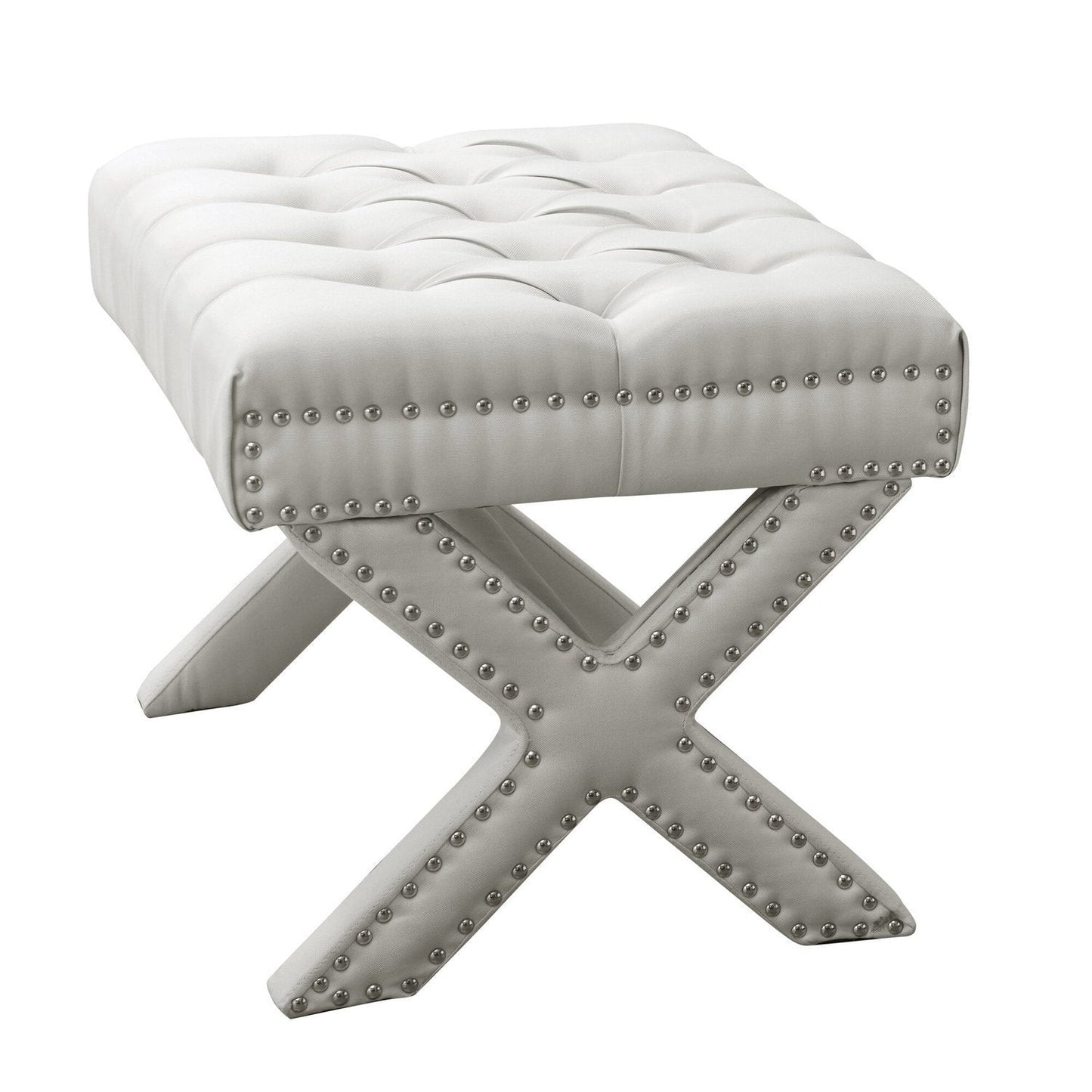 Louis Linen X-Leg Ottoman