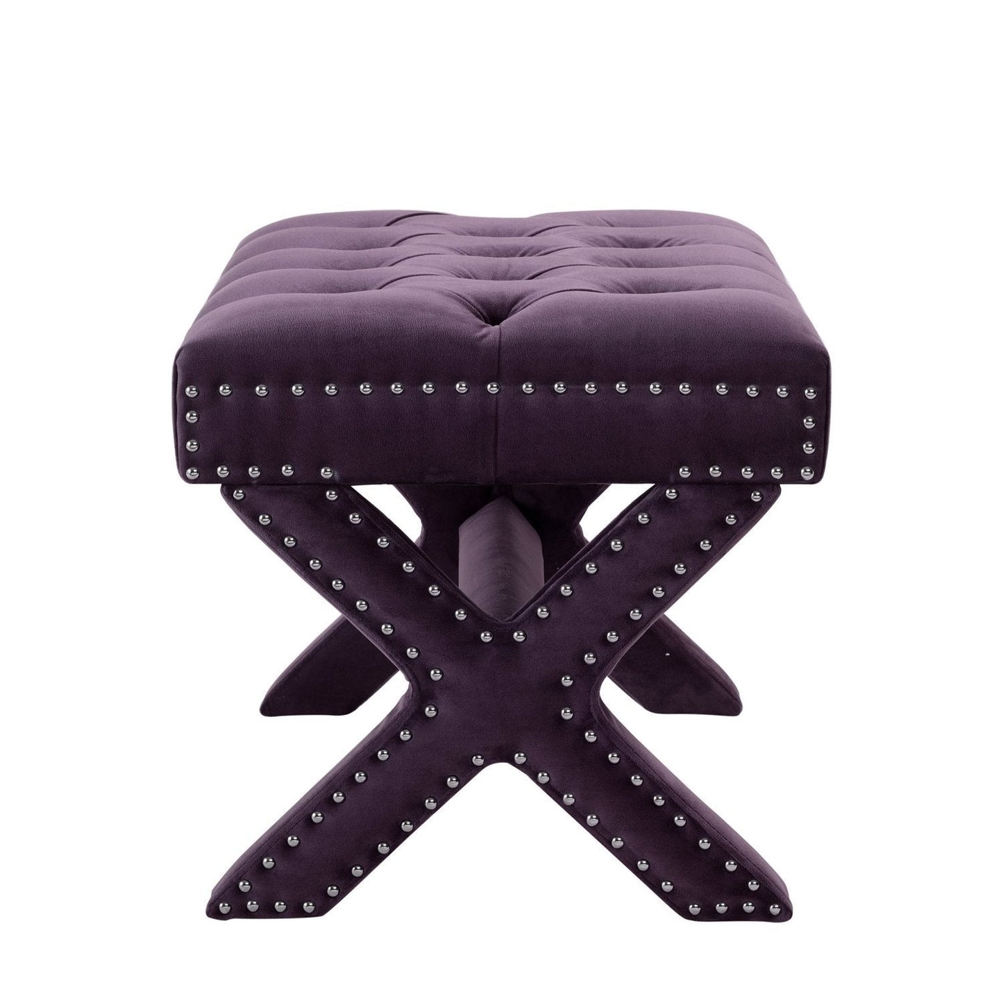 Louis Velvet X-Leg Ottoman