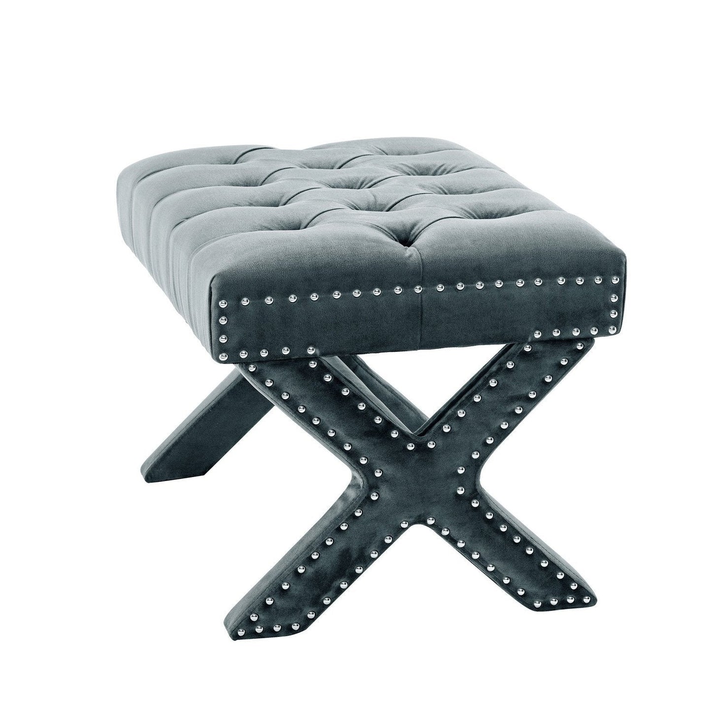 Louis Velvet X-Leg Ottoman