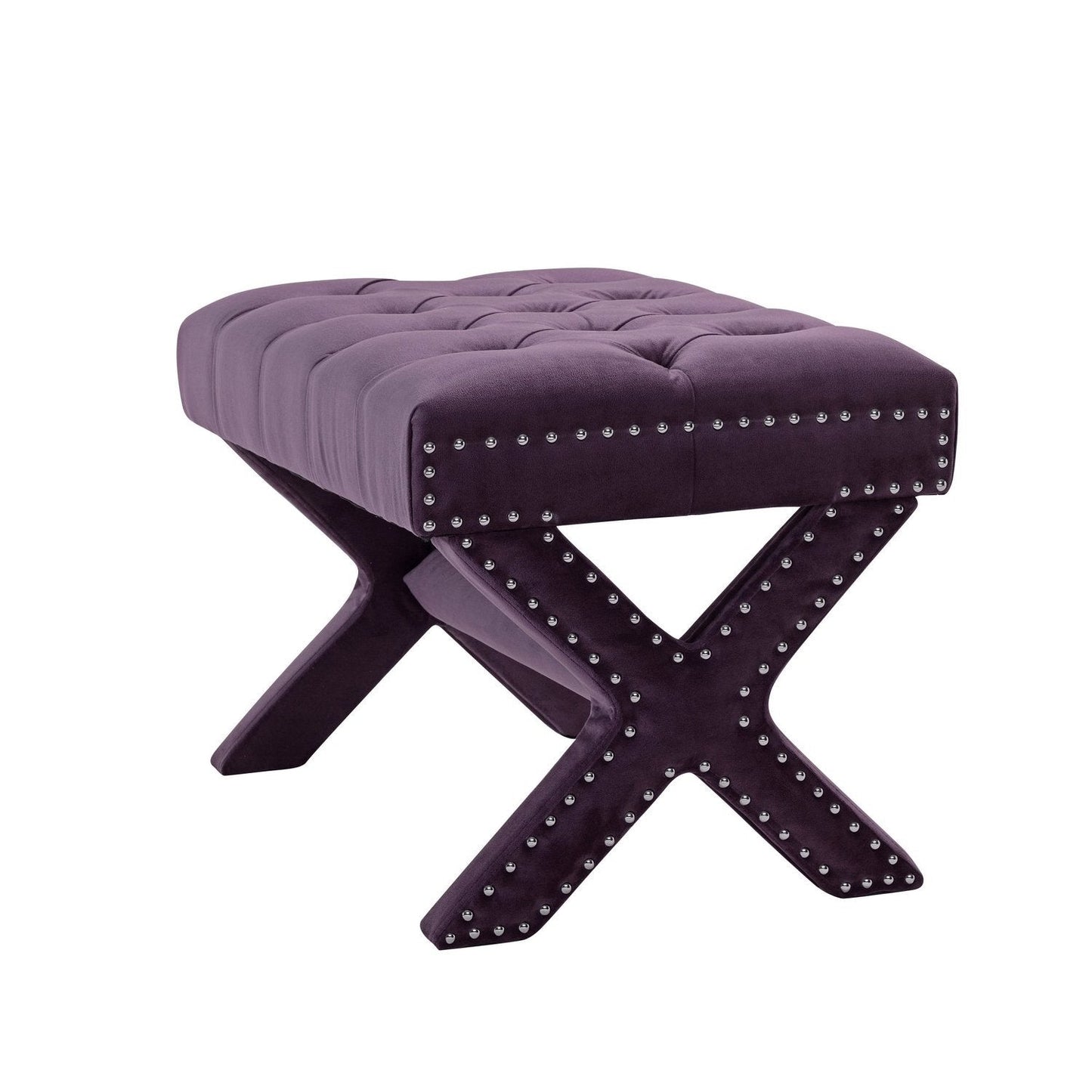 Louis Velvet X-Leg Ottoman