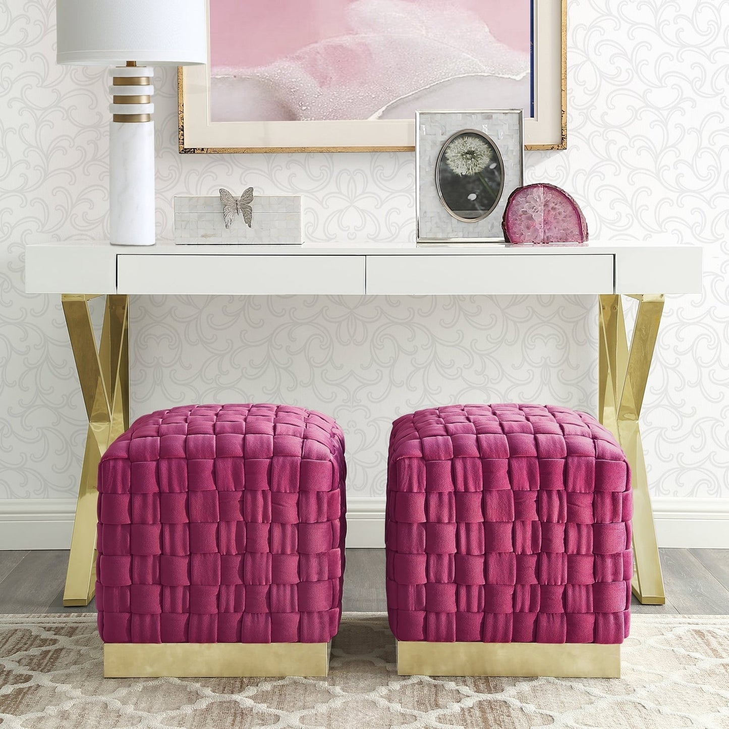 Satine Velvet Ottoman
