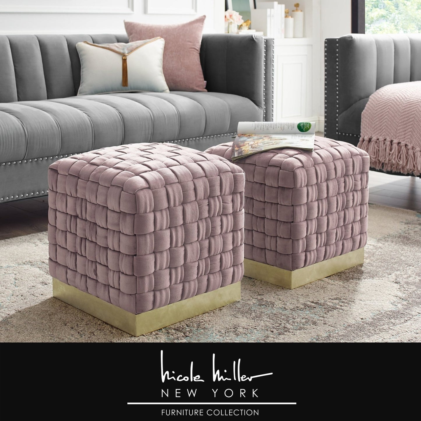 Satine Velvet Ottoman