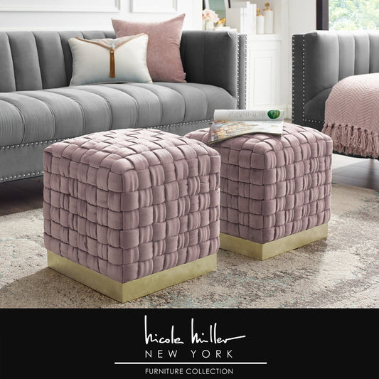 Satine Velvet Ottoman