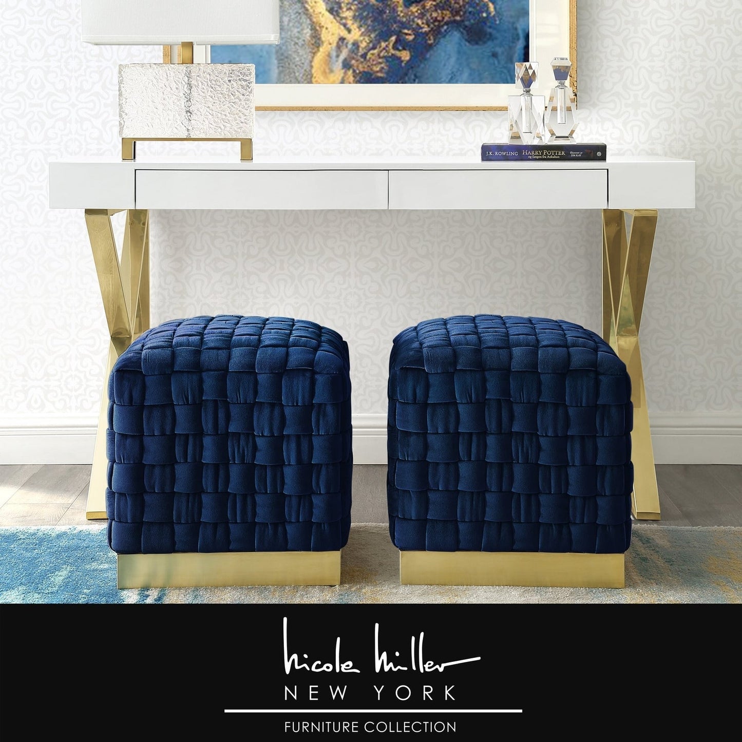 Satine Velvet Ottoman