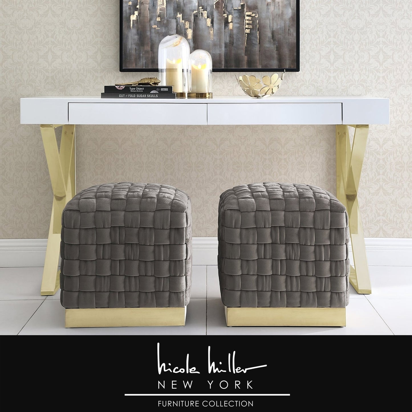 Satine Velvet Ottoman