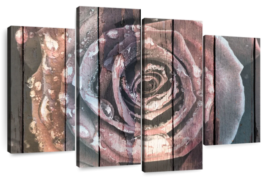 Colorful Wooden Rose Wall Art