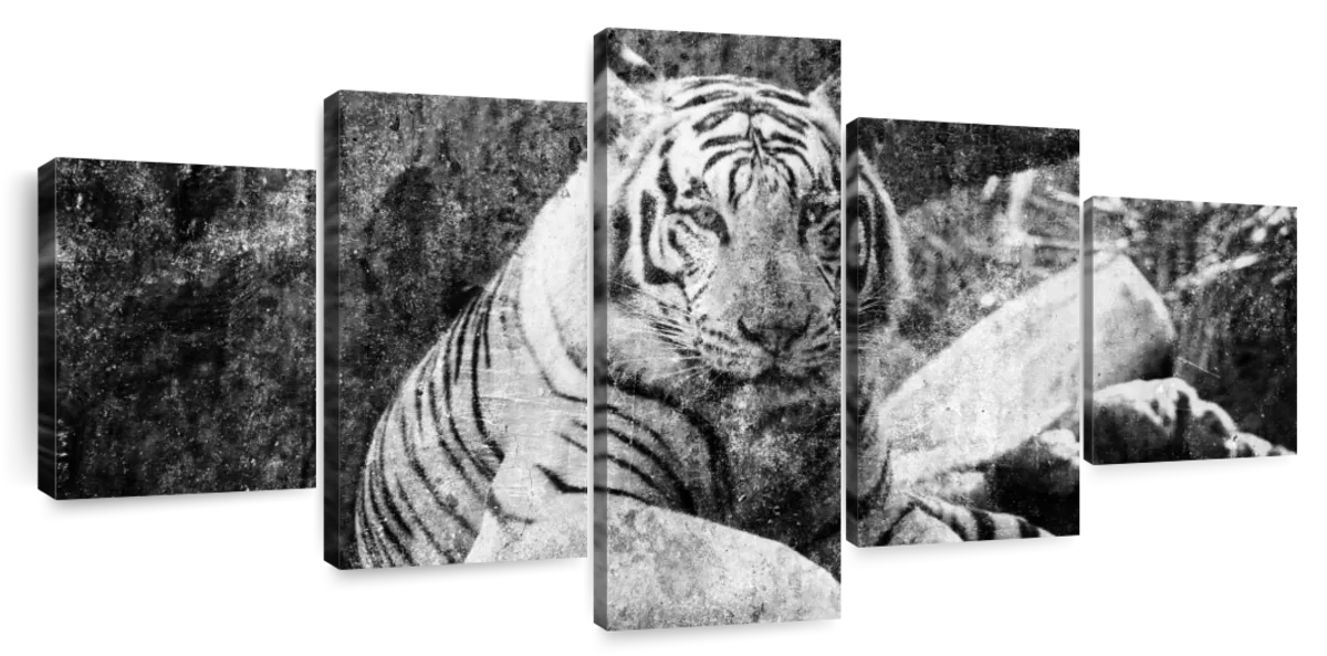 Textured White Tiger Wall Art