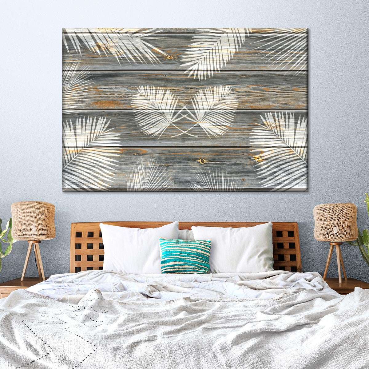 Wooden Palm Leaves Wall Art