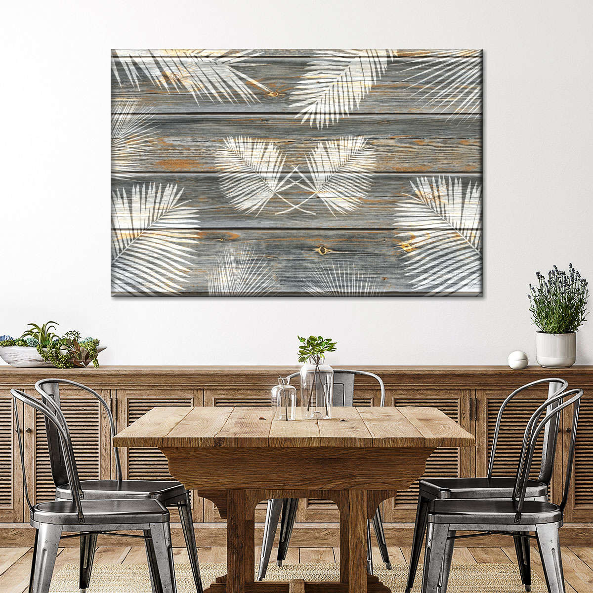 Wooden Palm Leaves Wall Art