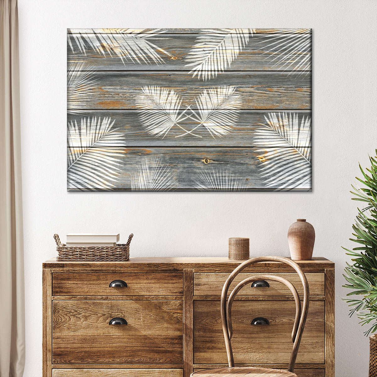 Wooden Palm Leaves Wall Art