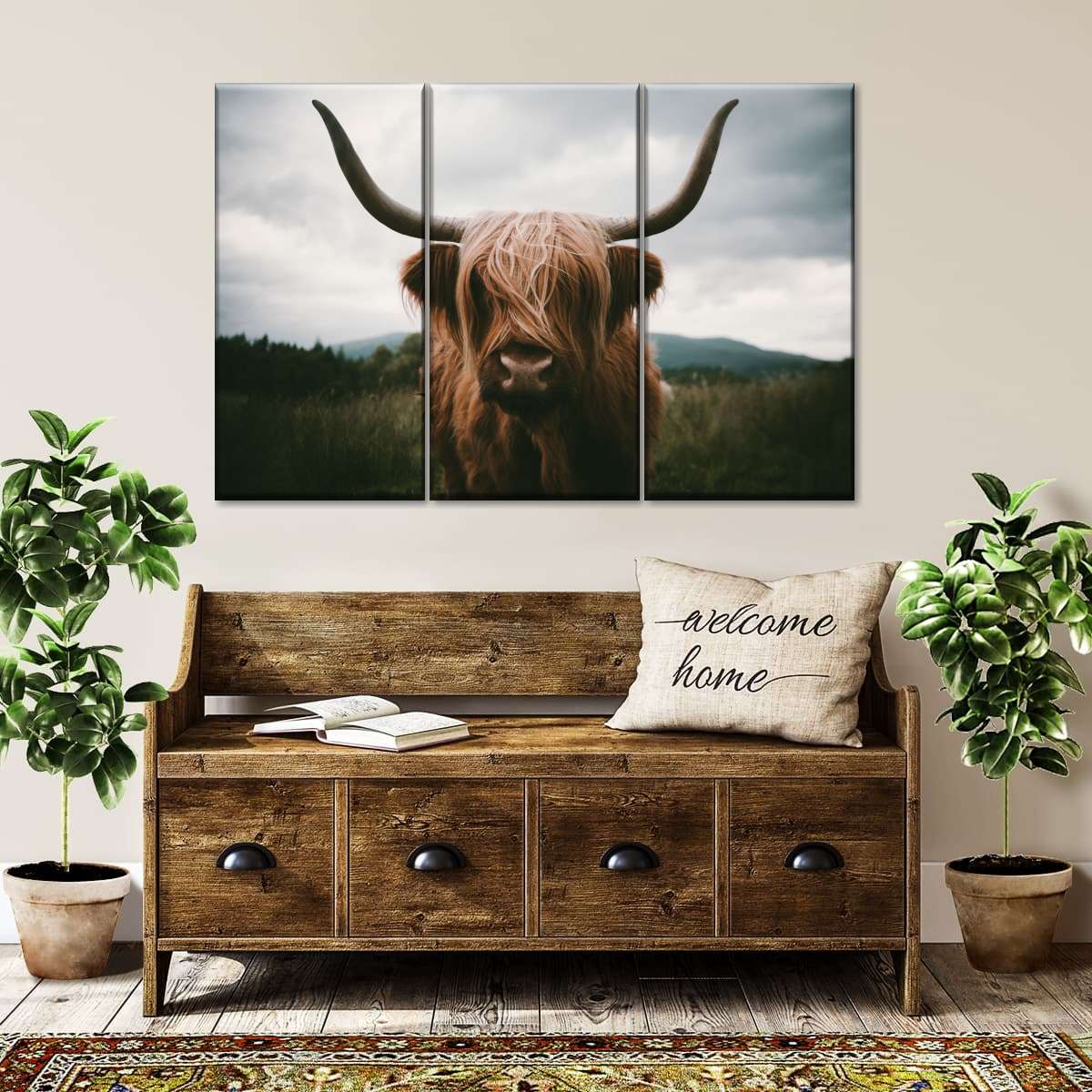 Open Field Highland Cow Wall Art