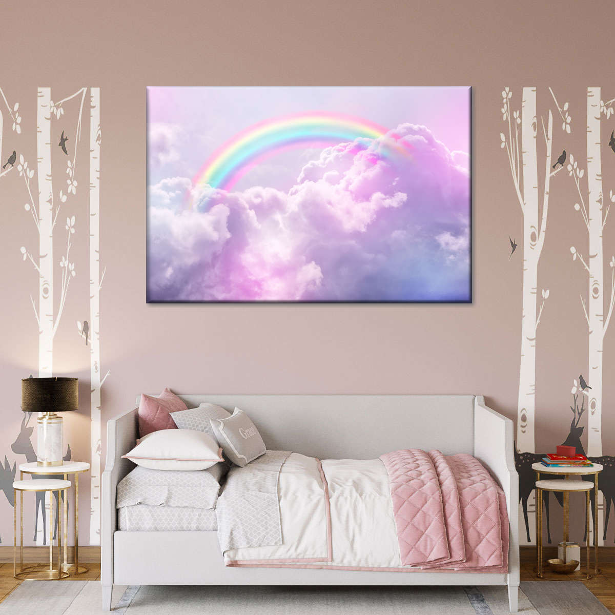 Rainbow On Clouds Wall Art